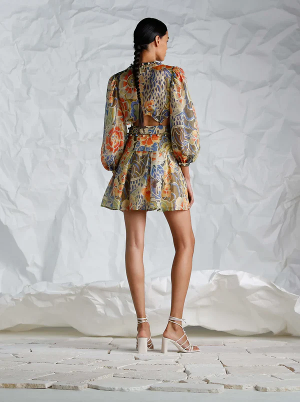 Vintage Floral VNeck Spring Dress for Women - Plume & Peak
