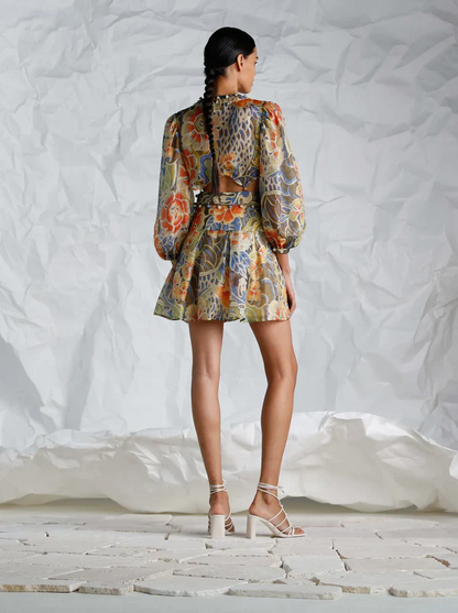 Vintage Floral VNeck Spring Dress for Women - Plume & Peak