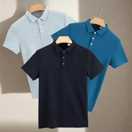 Premium DoubleFaced Cotton Polo Shirt for Men - Plume & Peak