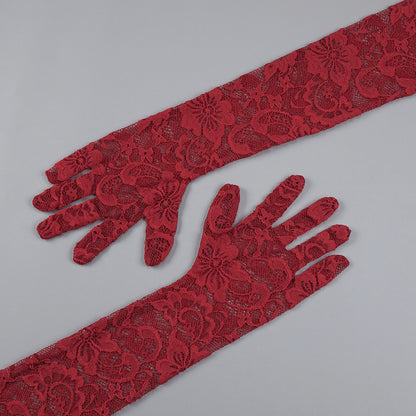 The Plume & Peak Carmine Reverie Lace Gown - Plume & Peak