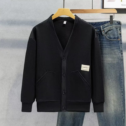 Mens VNeck Jacket Minimalist FallWinter Style - Plume & Peak