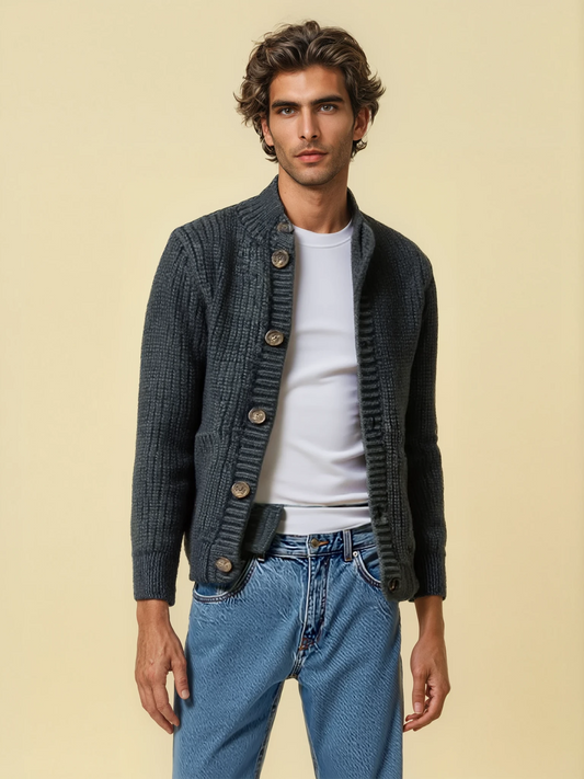 Mens Rare Label Knit Cardigan Sweater New Arrival - Plume & Peak