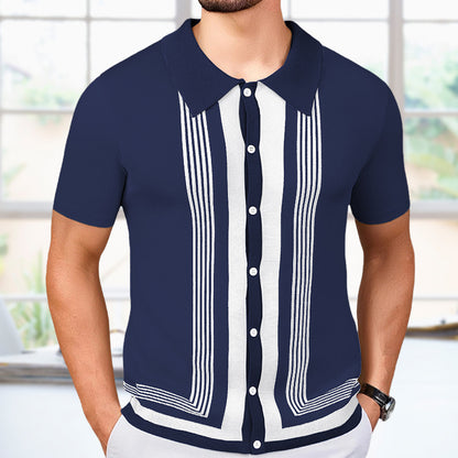Men’s Striped Knit Polo – The Ultimate Summer Essential for Effortless Style - Plume & Peak