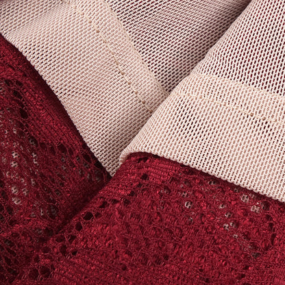 The Plume & Peak Carmine Reverie Lace Gown - Plume & Peak