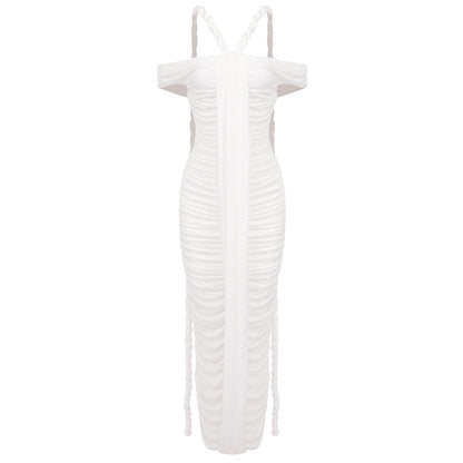 The Celestial Drape Gown – Dual-Tone Elegance - Plume & Peak