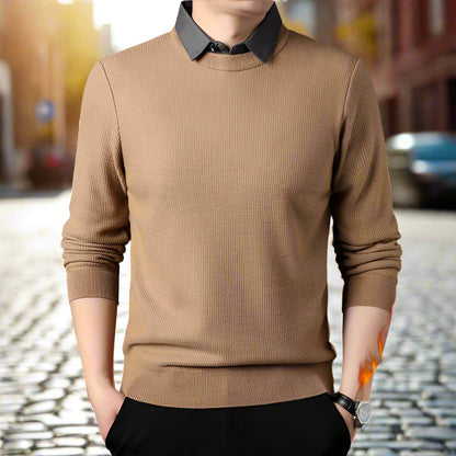 Sophisticated Layered Knit Pullover – Effortless Elegance - Plume & Peak