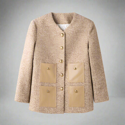 Mérd Blend Leather Pocket Tweed Jacket - Plume & Peak