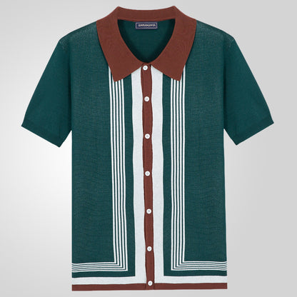 Men’s Striped Knit Polo – The Ultimate Summer Essential for Effortless Style - Plume & Peak