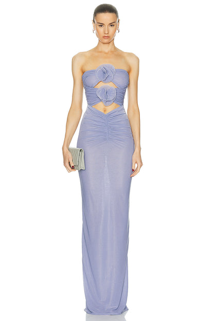 The Azure Bloom Dress - Plume & Peak