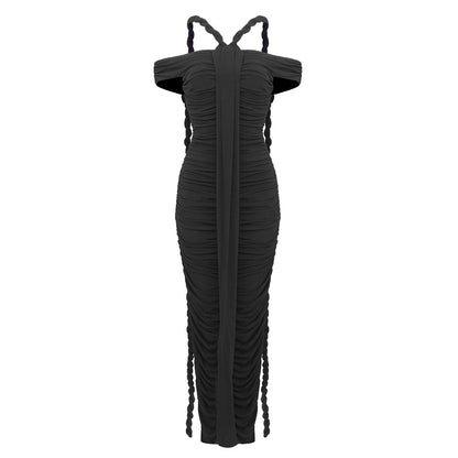 The Celestial Drape Gown – Dual-Tone Elegance - Plume & Peak