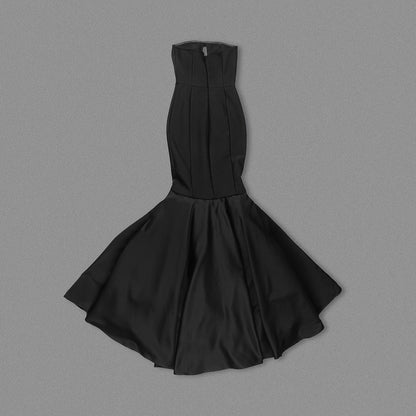 The Midnight Muse Gown – Strapless Black Mermaid Silhouette - Plume & Peak