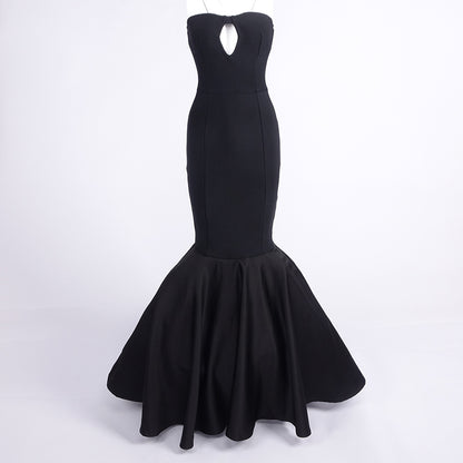 The Midnight Muse Gown – Strapless Black Mermaid Silhouette - Plume & Peak