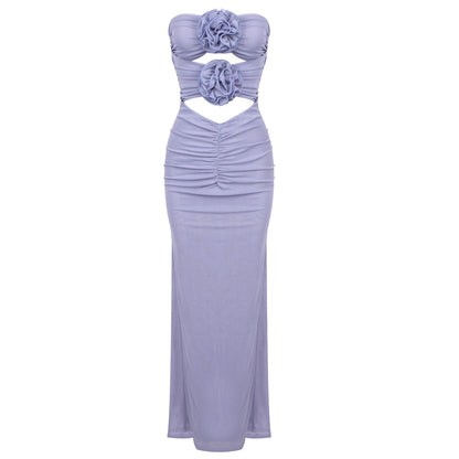 The Azure Bloom Dress - Plume & Peak