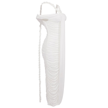 The Celestial Drape Gown – Dual-Tone Elegance - Plume & Peak