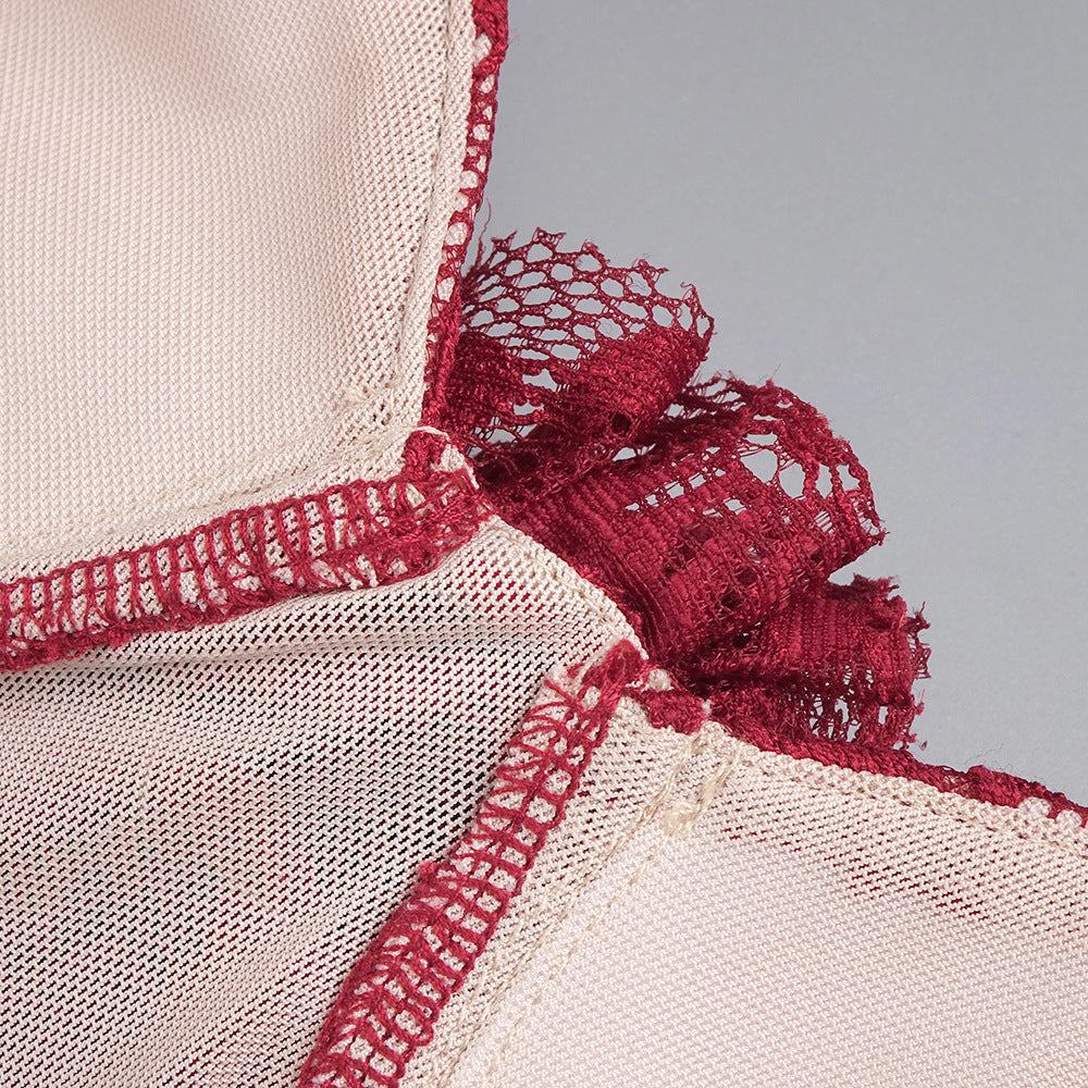 The Plume & Peak Carmine Reverie Lace Gown - Plume & Peak