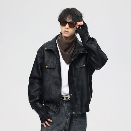 Mens Vintage Style Leather Jacket Autumn Collection - Plume & Peak