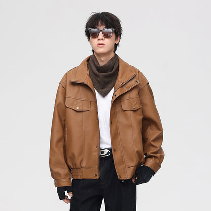 Mens Vintage Style Leather Jacket Autumn Collection - Plume & Peak