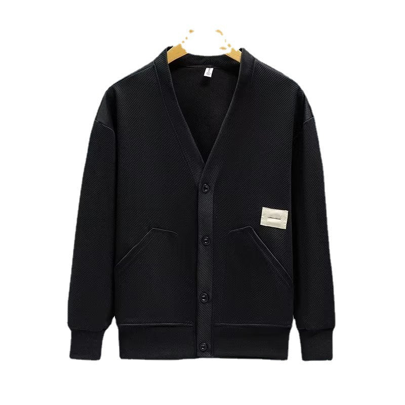 Mens VNeck Jacket Minimalist FallWinter Style - Plume & Peak