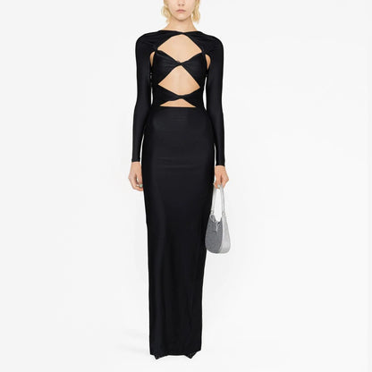The Midnight Cutout Gown – Noir Edition - Plume & Peak