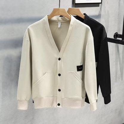 Mens VNeck Jacket Minimalist FallWinter Style - Plume & Peak
