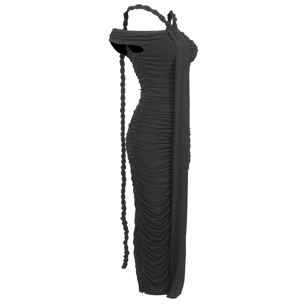 The Celestial Drape Gown – Dual-Tone Elegance - Plume & Peak