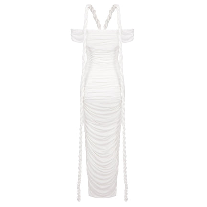 The Celestial Drape Gown – Dual-Tone Elegance - Plume & Peak