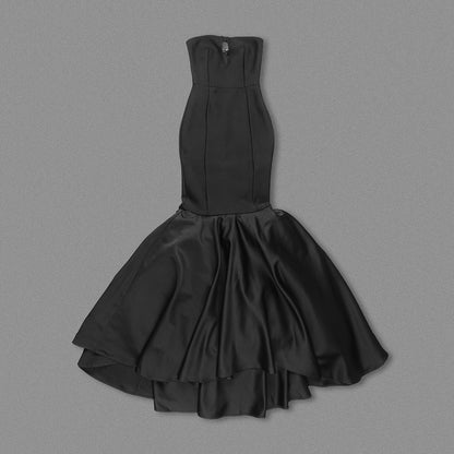 The Midnight Muse Gown – Strapless Black Mermaid Silhouette - Plume & Peak
