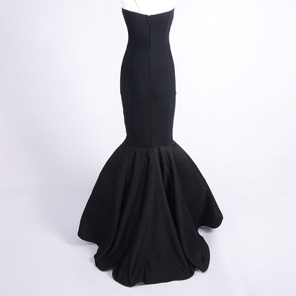 The Midnight Muse Gown – Strapless Black Mermaid Silhouette - Plume & Peak