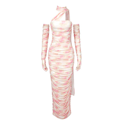 The Rosé Veil Gown – Petal Blush Edition - Plume & Peak