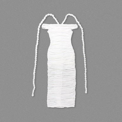 The Celestial Drape Gown – Dual-Tone Elegance - Plume & Peak