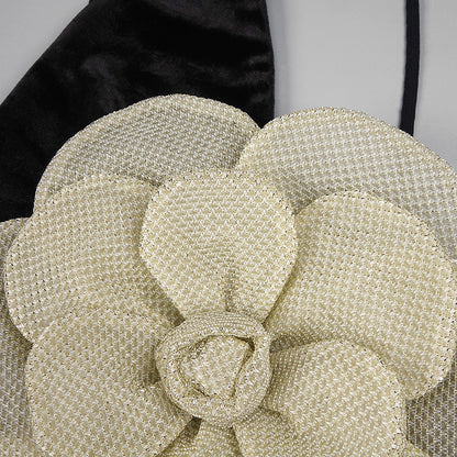 The Noir Bloom Gown with Sculpted Petal Detail - Plume & Peak
