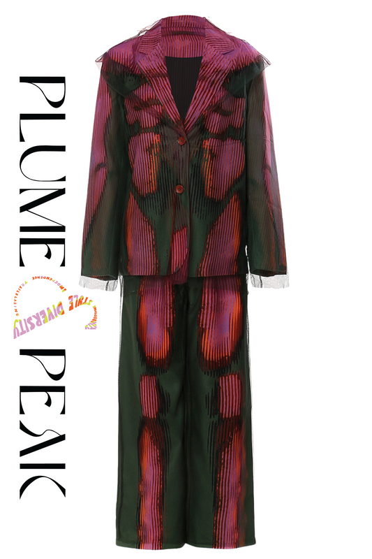 Graffiti Mesh TwoPiece Fashion Set