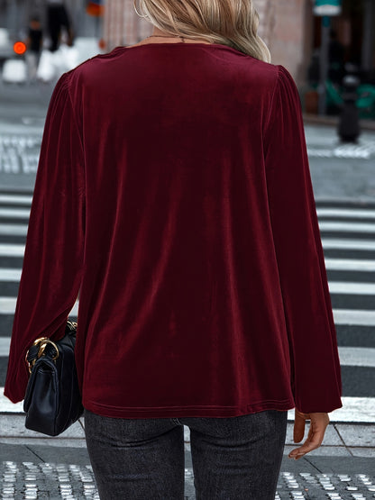 Elegant Cowl Neck Blouse for Women – Long Sleeve Workwear Top - Plume & Peak