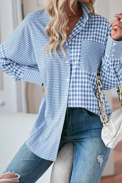 Plaid Button Up Long Sleeve Shirt - Plume & Peak