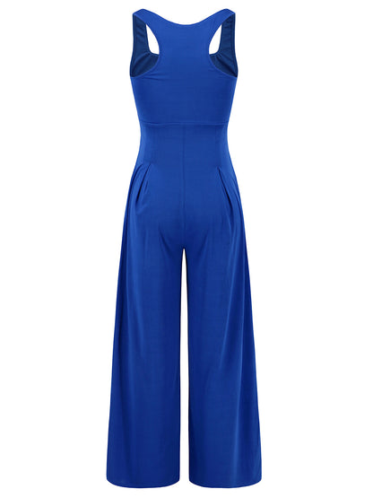 Square Neck Wide Strap Jumpsuit - Plume & Peak