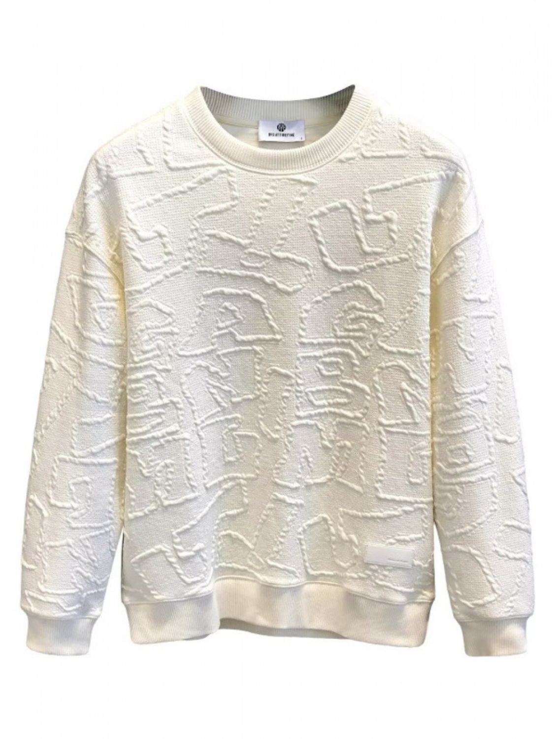 Men's Textured Round Neck Sweatshirt - Plume & Peak