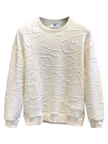 Men's Textured Round Neck Sweatshirt - Plume & Peak