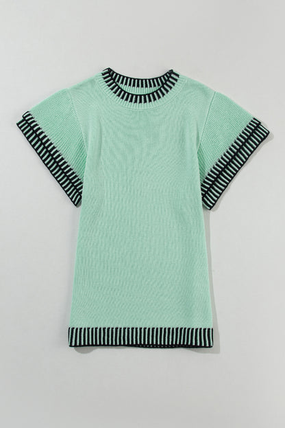 Round Neck Short Sleeve Knit Top - Plume & Peak