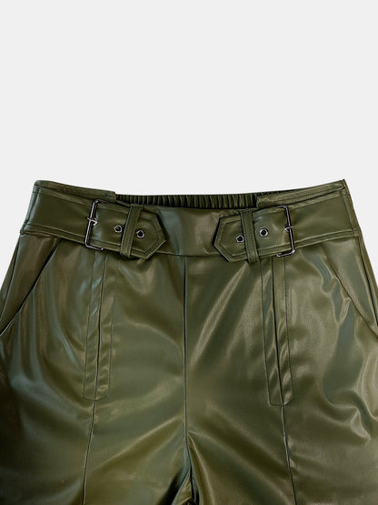 Half Elastic Waist Wide Leg Pants - Plume & Peak