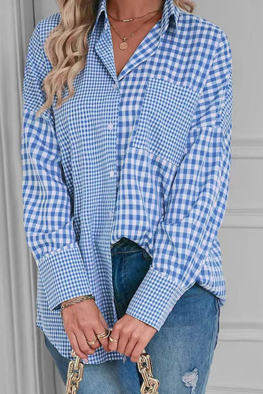 Plaid Button Up Long Sleeve Shirt - Plume & Peak