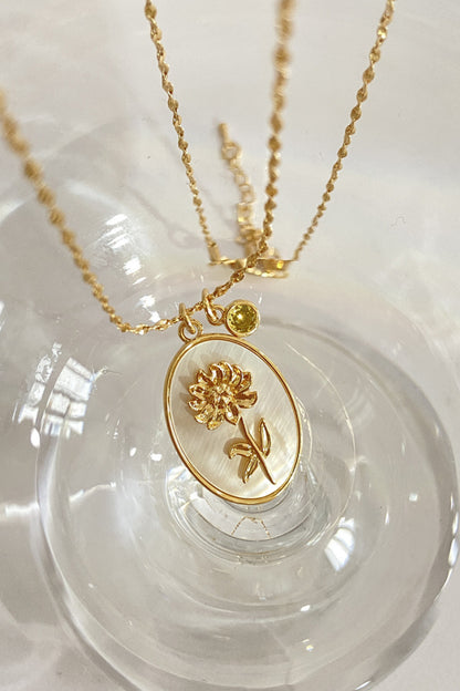 Flower Shell Pendant Copper Necklace - Plume & Peak
