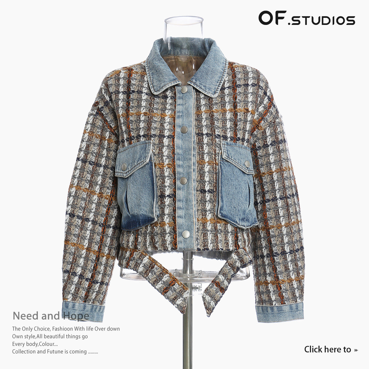 2024 FallWinter VintageModern Wool  Denim Jacket