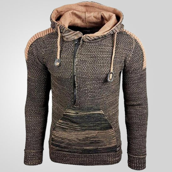 Mens Knit Pullover Hoodie Sweater FallWinter Collection