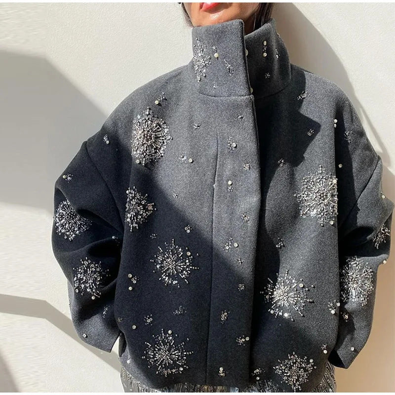 Sparkle Streetwear 2024 AutumnWinter Womens Sequin Jacket